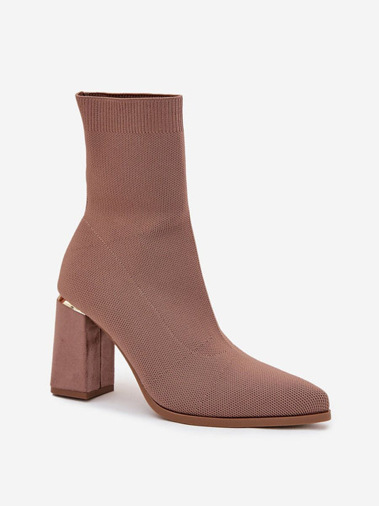 bottines textile beige